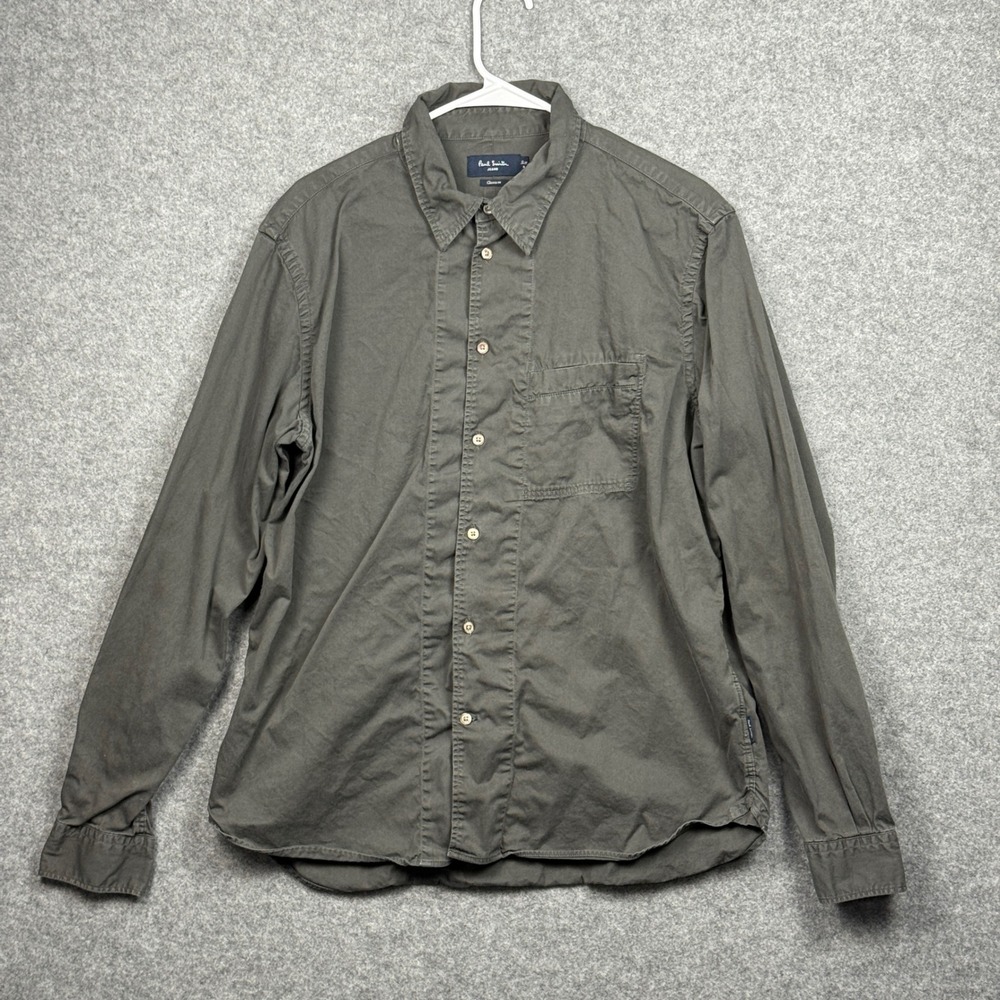 Paul Smith Jeans Classic Fit Button Down Shirt Men's Size XL Dark Gray